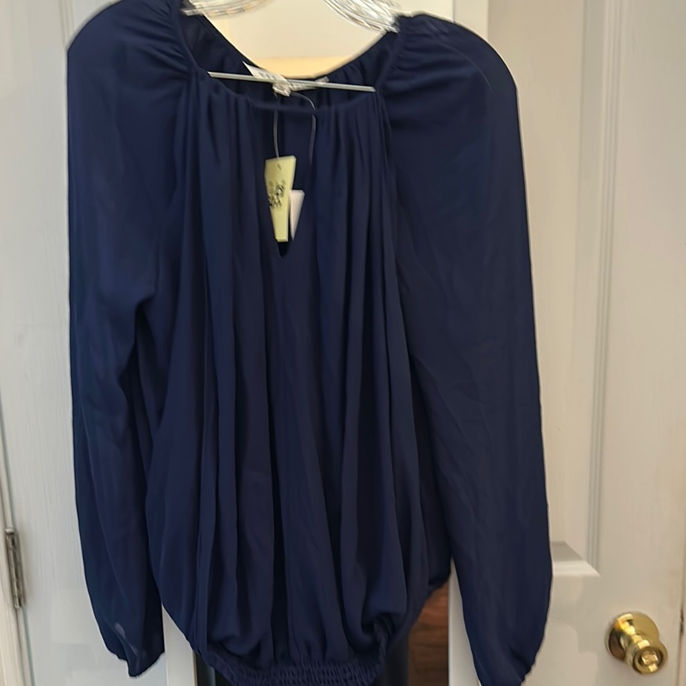 Elegant Navy Blue Women's Top